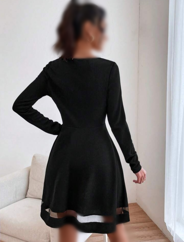 پیراهن مجلسی زنانه کرپ عروسکی کوتاه
