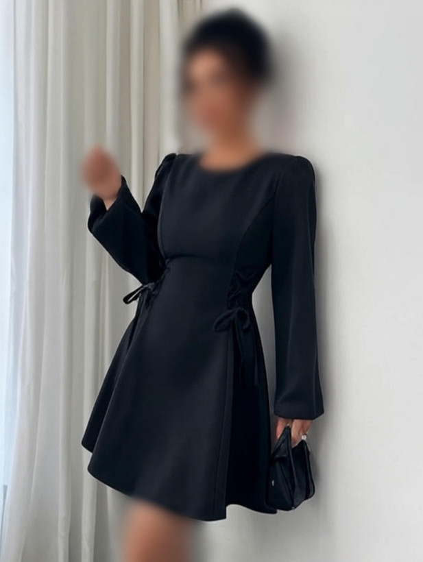 پیراهن مجلسی زنانه کرپ عروسکی کوتاه