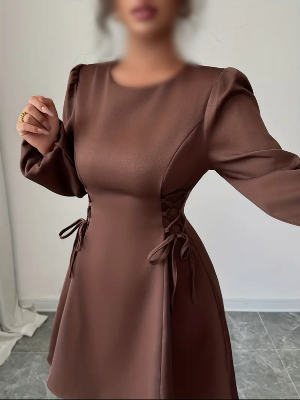 پیراهن مجلسی زنانه کرپ عروسکی کوتاه